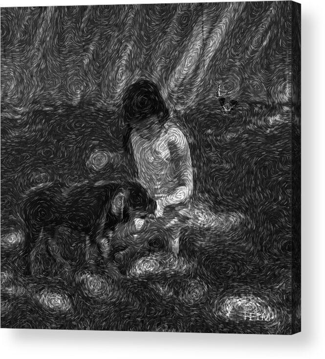  Children Paintings Acrylic Print featuring the photograph Puppy Love by Mayhem Mediums