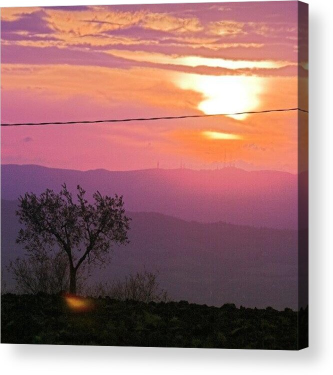 Beautiful Acrylic Print featuring the photograph Purple Sunset by Emanuela Carratoni