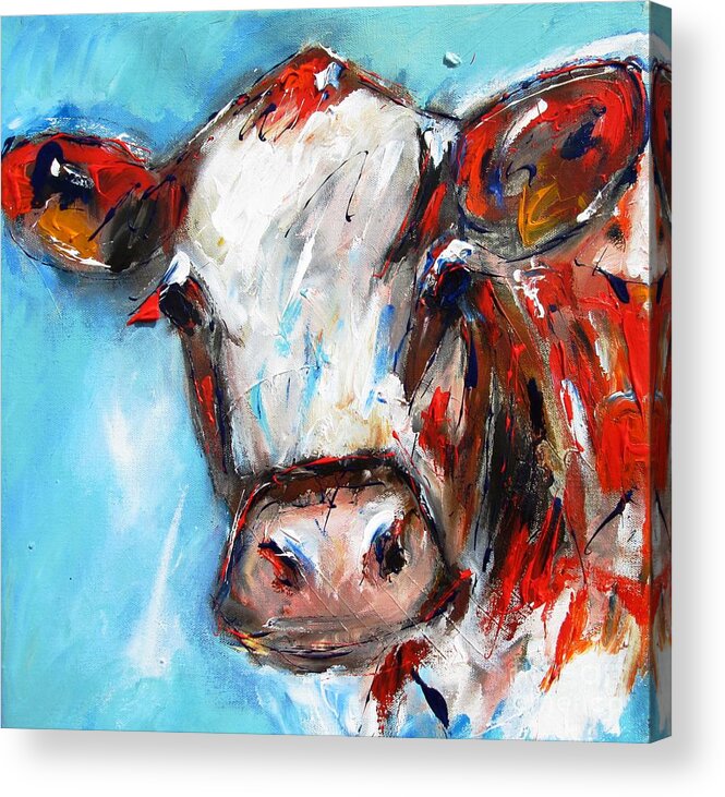 Cow Acrylic Print featuring the painting Click On Smaller Images Under Large Cow To See Some Of My Paintings And Prints Of Galway by Mary Cahalan Lee - aka PIXI