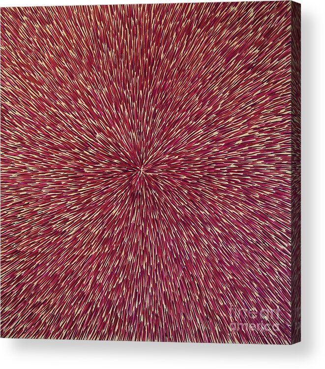 Radiation Acrylic Print featuring the painting Radiation with Brown Magenta and Violet by Dean Triolo