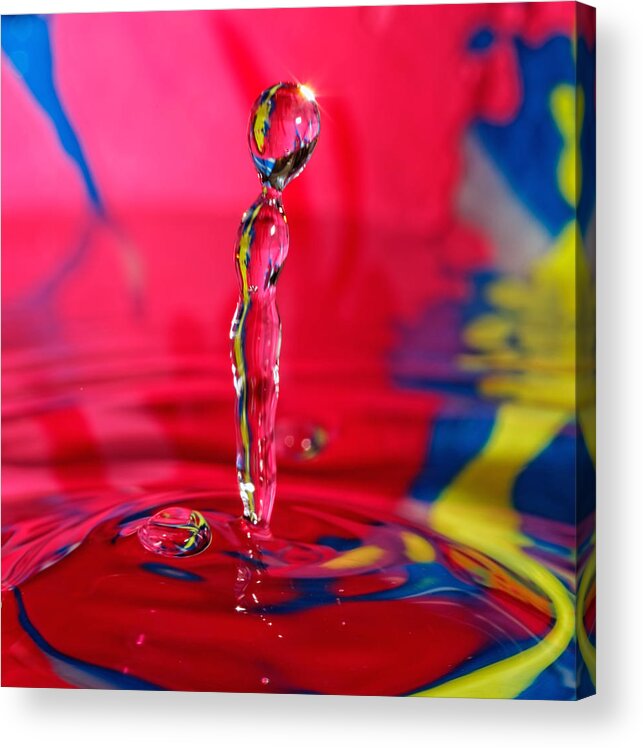  Abstract Acrylic Print featuring the photograph Rainbow Drop by Peter Lakomy