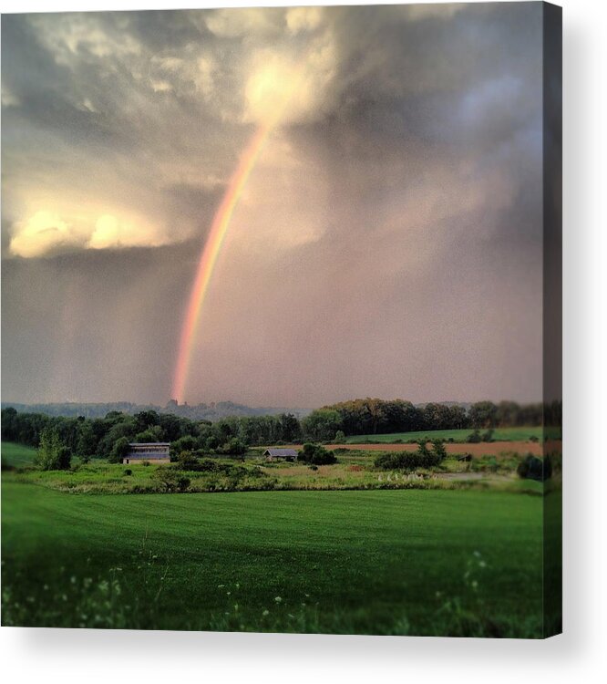 Rainbow Acrylic Print featuring the photograph Rainbow Poured Down by Angela Rath