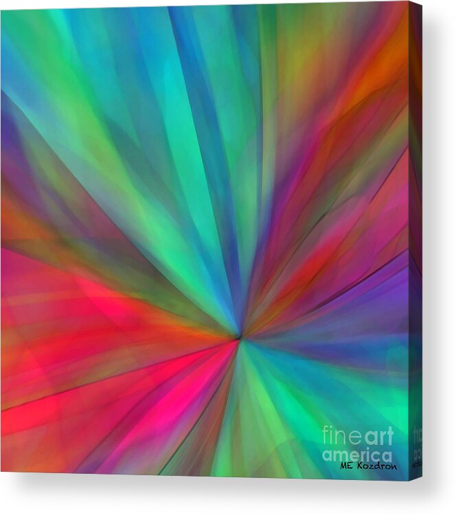 Absract Acrylic Print featuring the digital art Rainbow Wheel by ME Kozdron