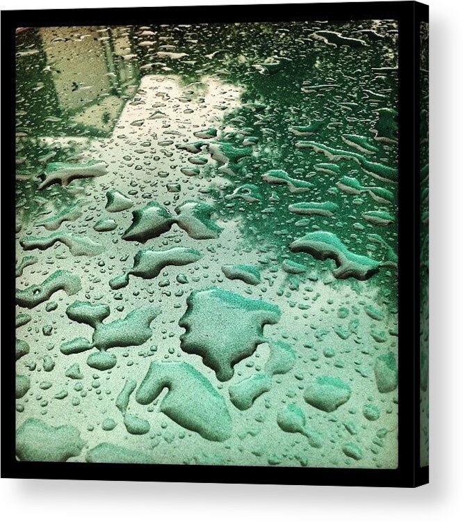 Monochromatic Acrylic Print featuring the photograph #raindrops Keep Fallin' by Glen Abbott