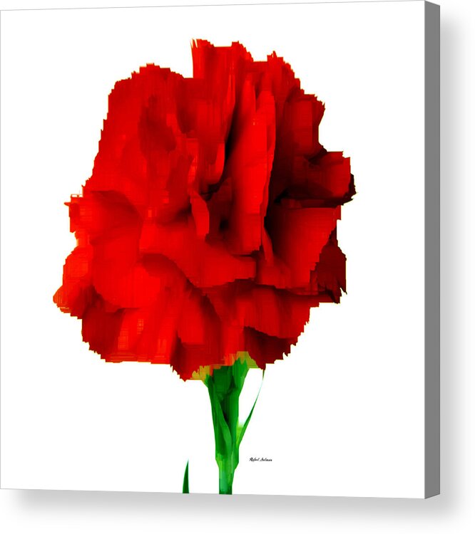 Red Acrylic Print featuring the digital art Red Carnation by Rafael Salazar