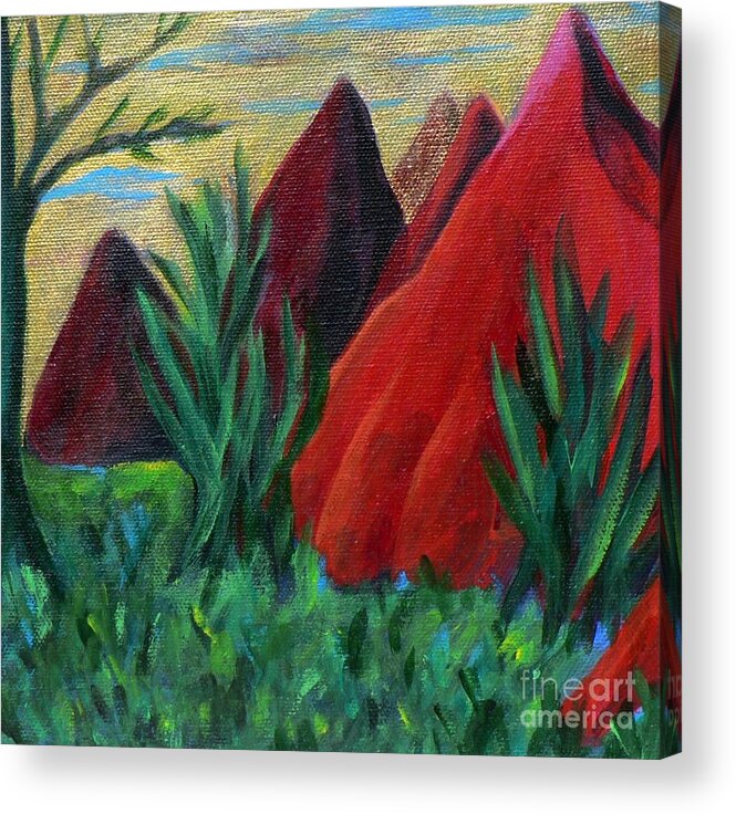 Mountain Range Acrylic Print featuring the painting Red Kisses by Elizabeth Fontaine-Barr