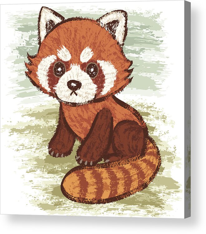 Panda Acrylic Print featuring the digital art Red Panda by Toru-sanogawa