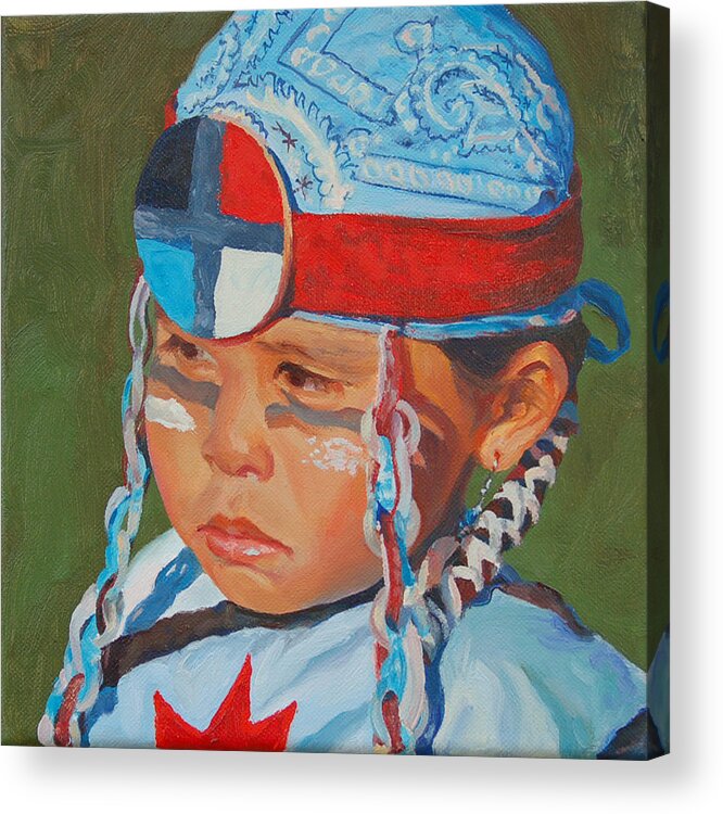 Native American Acrylic Print featuring the painting Red Star by Christine Lytwynczuk