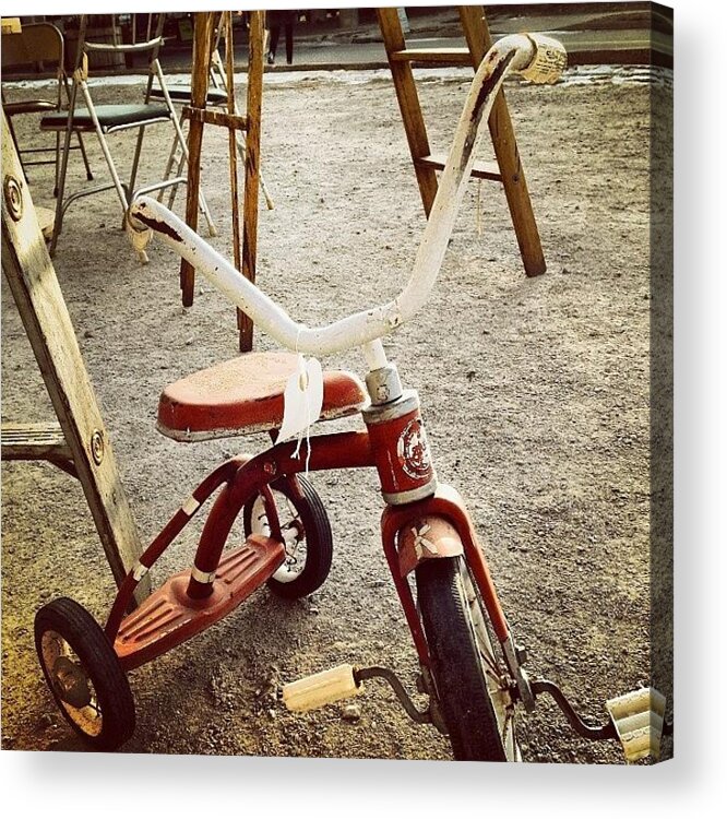 Westbottoms Acrylic Print featuring the photograph #red #tricycle #antiques #westbottoms by Amy Fox
