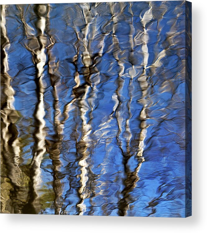 Water Reflection Acrylic Print featuring the photograph Water Reflection Aspen Trees by Christina Rollo