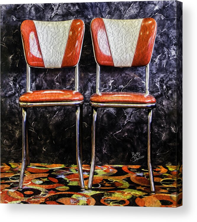 Retro Acrylic Print featuring the photograph Retro Red Chairs by Betty Denise