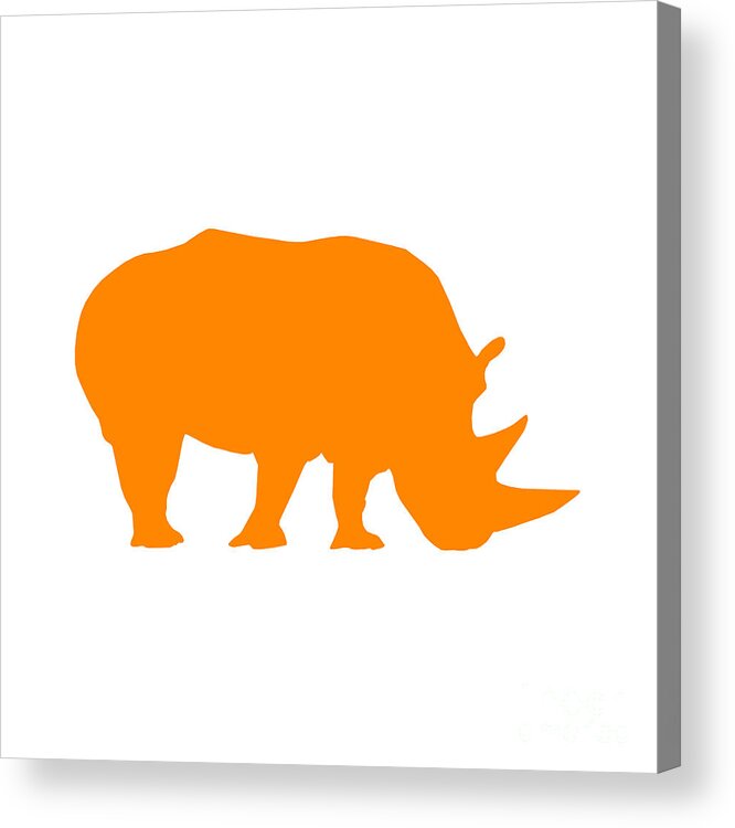 Graphic Art Acrylic Print featuring the digital art Rhino in Orange and White by Jackie Farnsworth