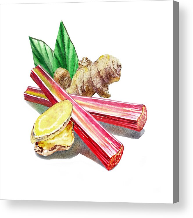 Rhubarb Acrylic Print featuring the painting Rhubarb And Ginger by Irina Sztukowski