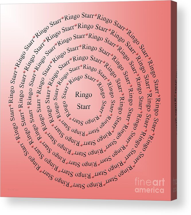 Beatles Acrylic Print featuring the digital art Ringo Starr Typography by Andee Design