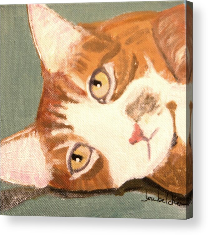Kitty Acrylic Print featuring the painting Robert by Lou Belcher