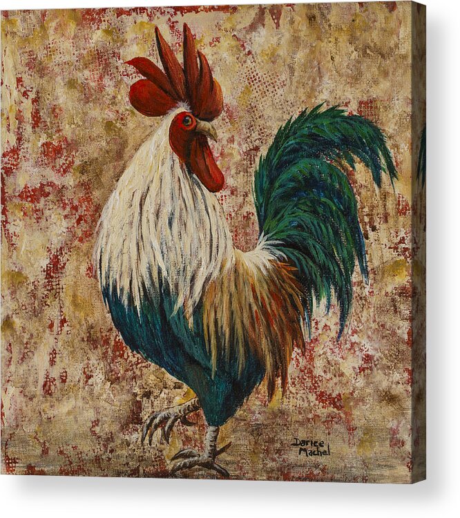 Animal Acrylic Print featuring the painting Rooster Strut by Darice Machel McGuire