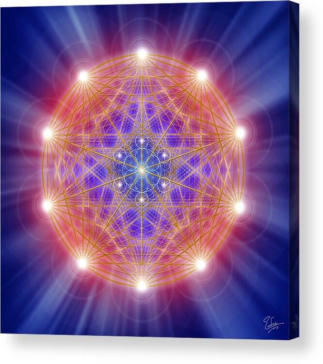 Endre Acrylic Print featuring the digital art Sacred Geometry 168 by Endre Balogh