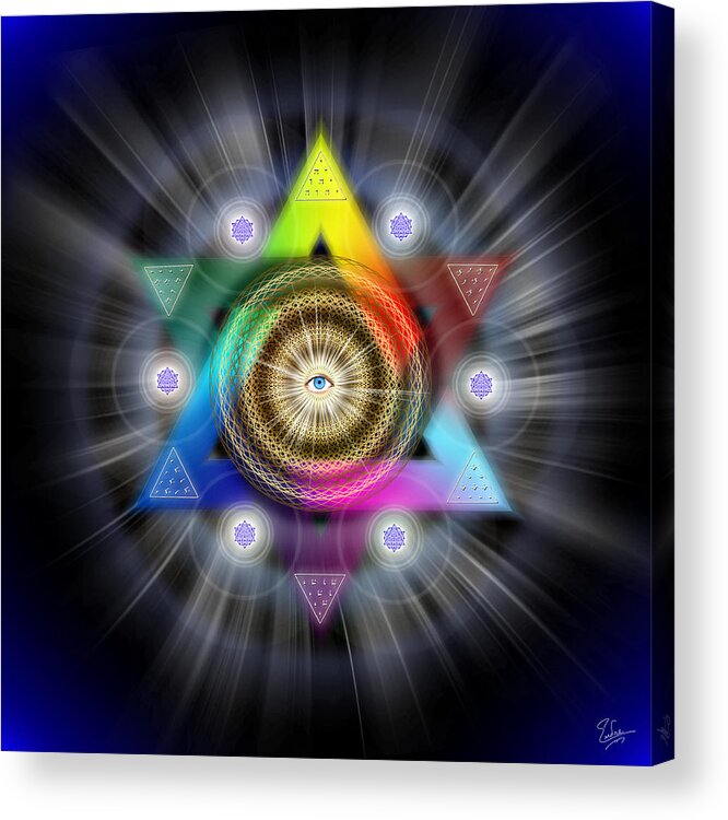 Endre Acrylic Print featuring the digital art Sacred Geometry 347 by Endre Balogh