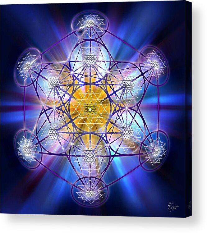 Endre Acrylic Print featuring the digital art Sacred Geometry 63 by Endre Balogh