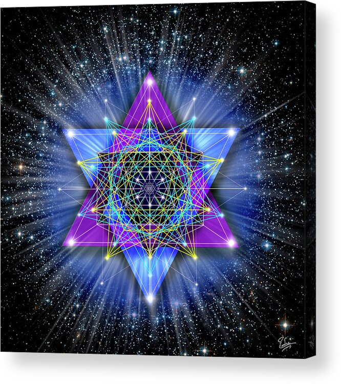 Endre Acrylic Print featuring the digital art Sacred Geometry 70 by Endre Balogh
