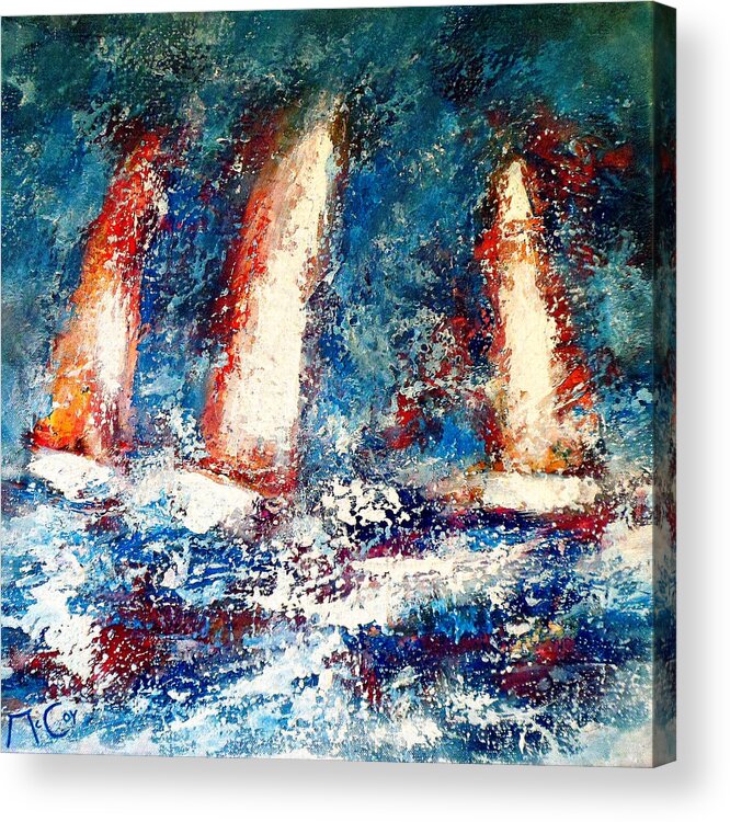 Sail Acrylic Print featuring the painting Sail On by K McCoy