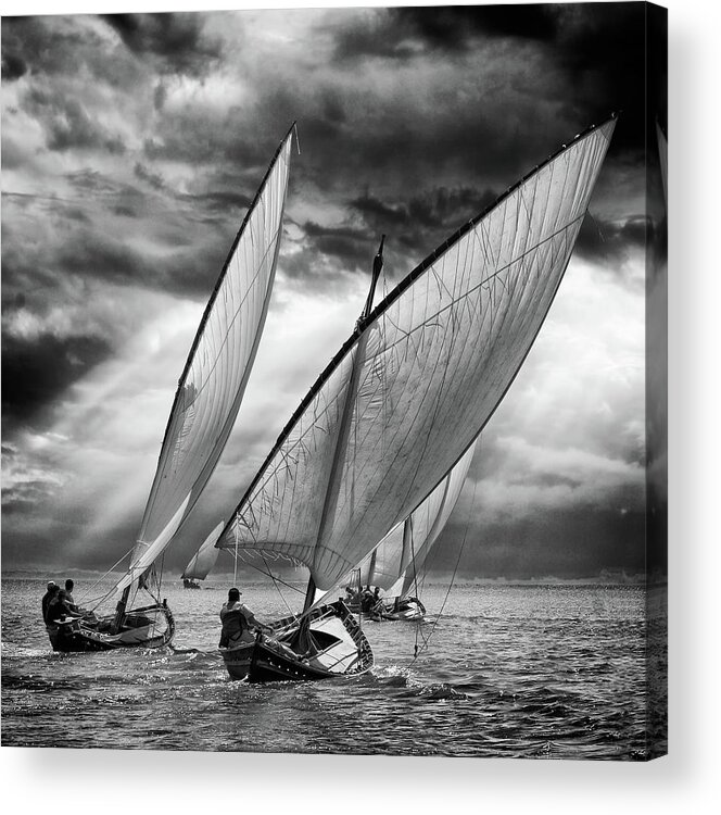 Action Acrylic Print featuring the photograph Sailboats And Light by Angel Villalba