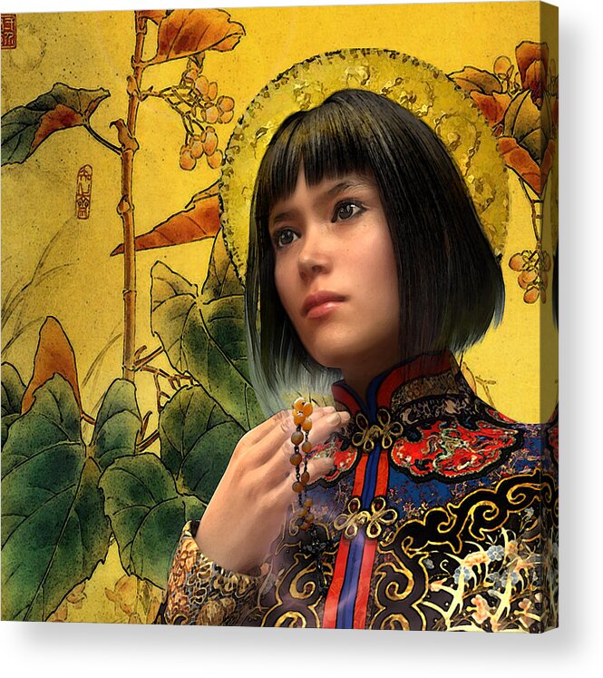 Saint Acrylic Print featuring the painting Saint Agatha Lin Zhao of China by Suzanne Silvir
