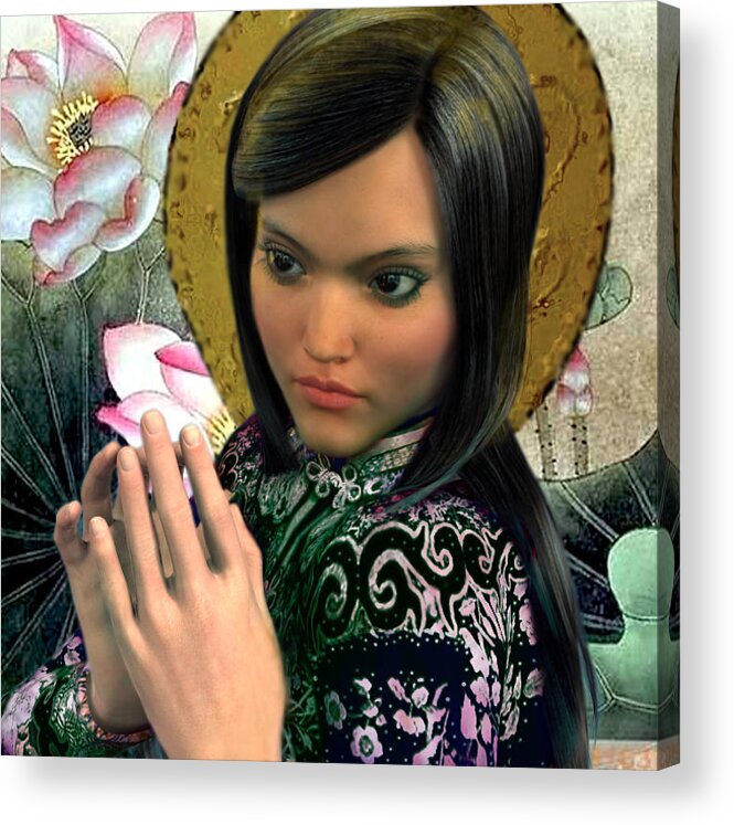 Saints Acrylic Print featuring the painting Saint Magdalene of Nagasaki by Suzanne Silvir