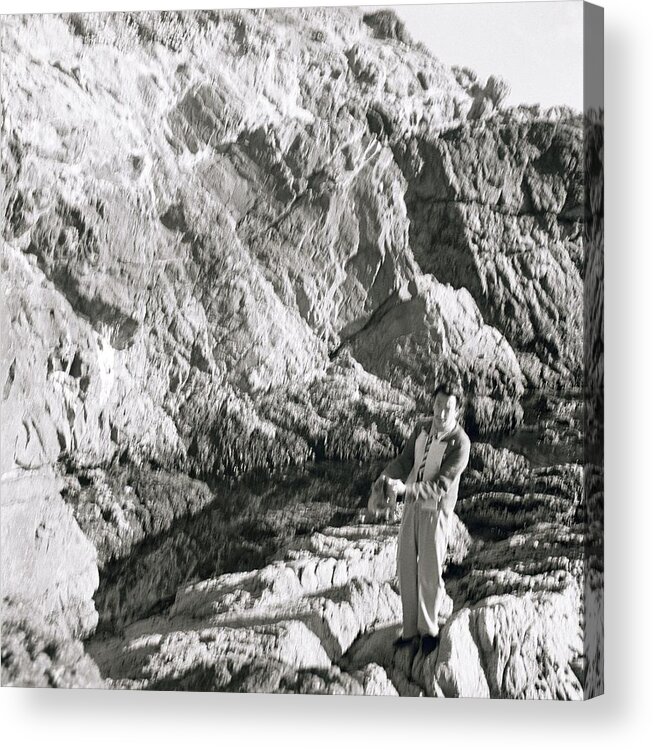 Outdoors Acrylic Print featuring the photograph Salvador Dali On Rocks by Horst P. Horst