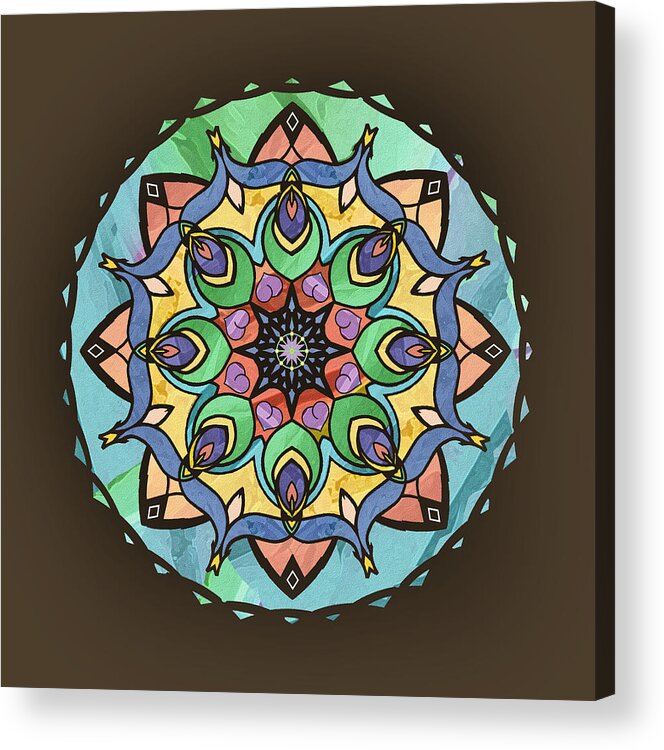 Mandala Acrylic Print featuring the digital art Sand and Silk Mandala by Deborah Smith