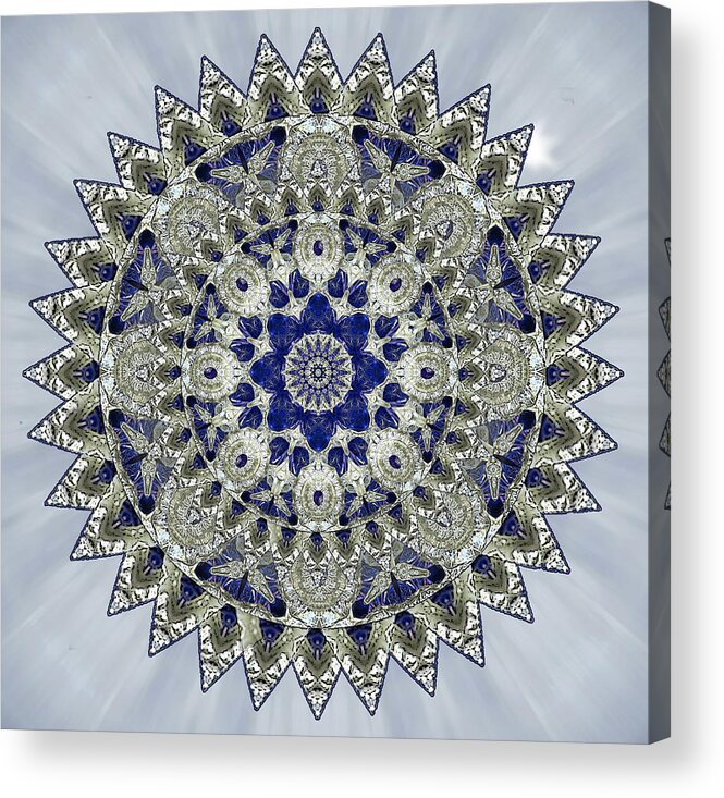 Mandala Acrylic Print featuring the photograph Sapphire Mandala by Deborah Smith