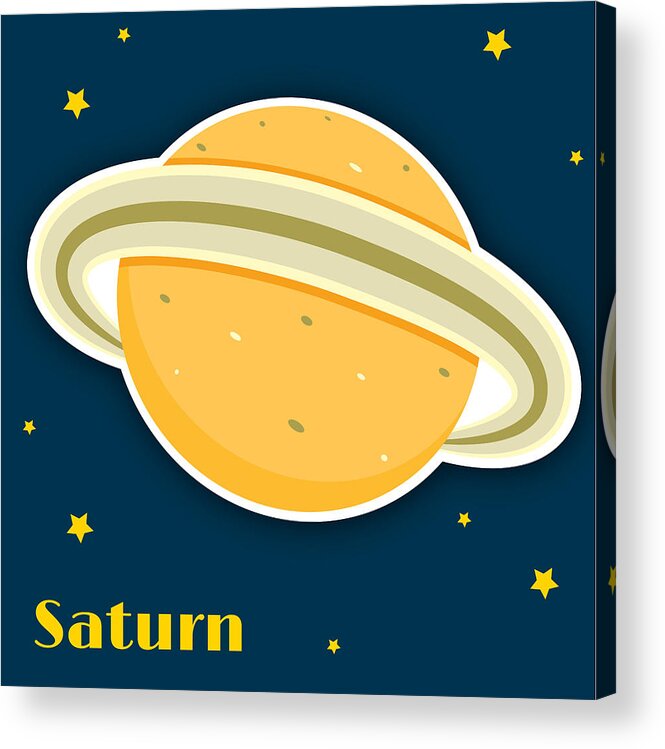 Saturn Acrylic Print featuring the digital art Saturn by Christy Beckwith