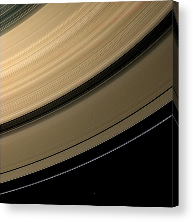 Saturn Acrylic Print featuring the photograph Saturn's Rings At Equinox by Nasa/jpl/space Science Institute/science Photo Library