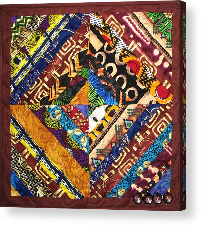 Art Quilt Acrylic Print featuring the tapestry - textile Scandalous by Aisha Lumumba