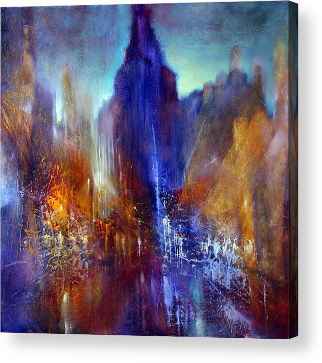 Urban Acrylic Print featuring the painting Schlossallee by Annette Schmucker
