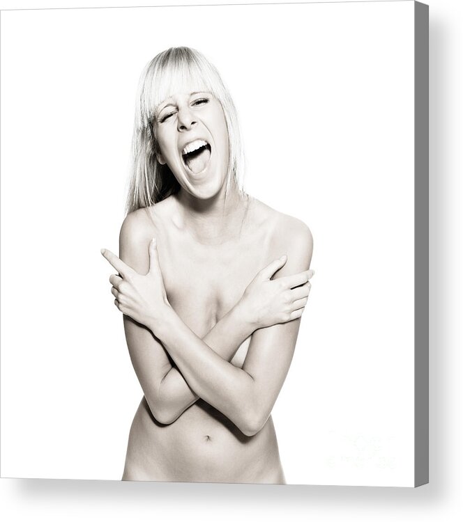 Nude Acrylic Print featuring the photograph Scream by Jochen Schoenfeld