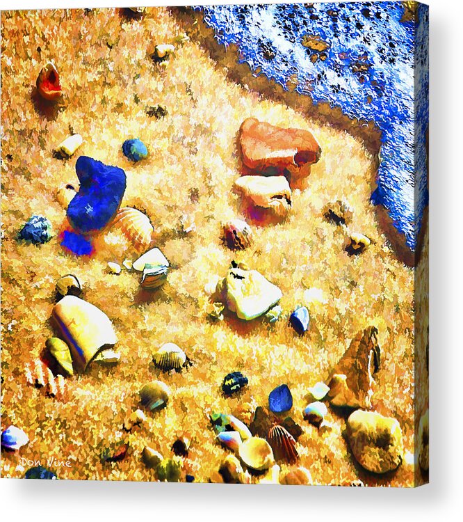  Acrylic Print featuring the photograph Seashells and Surf by Don Vine
