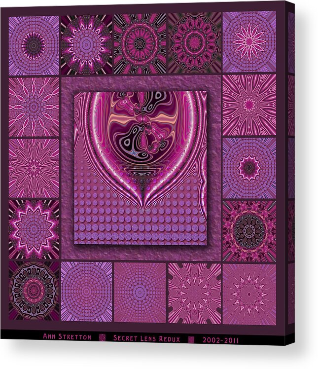 Pink Acrylic Print featuring the digital art Secret Lens Redux by Ann Stretton