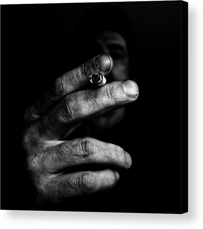 Smoking Acrylic Print featuring the photograph Self Smoking by Miguel Angel Samos Lucena