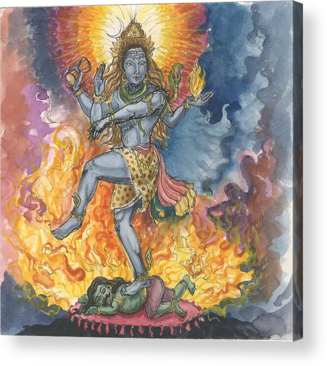  Acrylic Print featuring the painting Shiva Nataraj by Jennifer Mazzucco