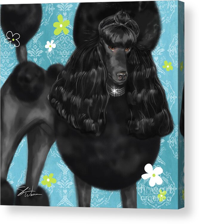 Dog Acrylic Print featuring the mixed media Show Dog Poodle by Shari Warren