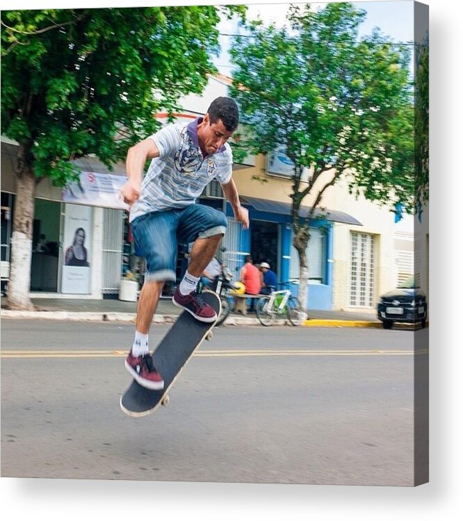 Beautiful Acrylic Print featuring the photograph Skateboarding In Brazil by Aleck Cartwright