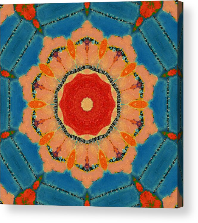Mandala Acrylic Print featuring the painting Sky And Earth by Ana Maria Edulescu