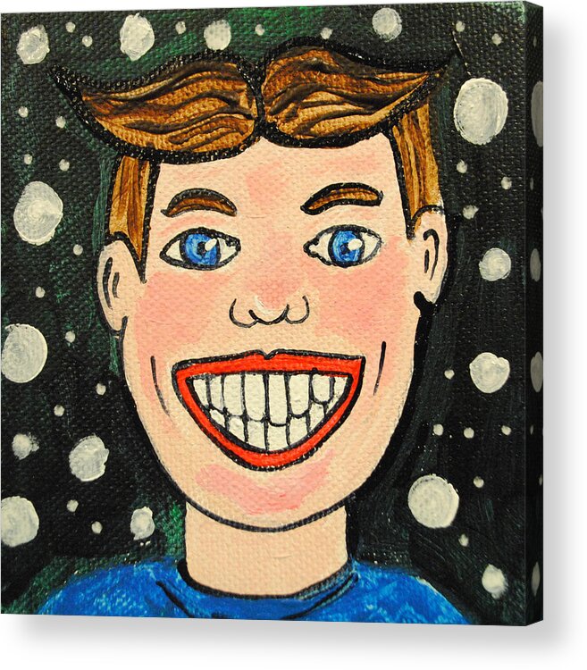 Asbury Park Acrylic Print featuring the painting Smiling Boy by Patricia Arroyo