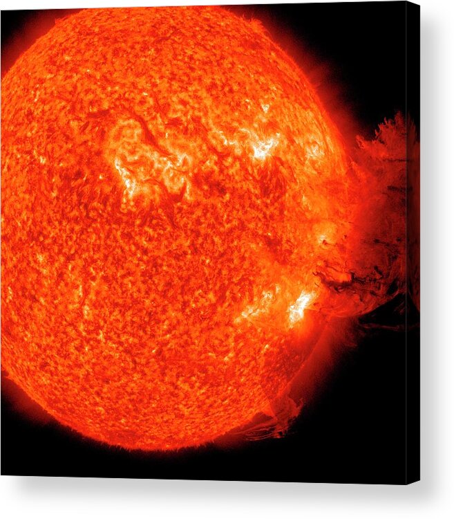 Sun Acrylic Print featuring the photograph Solar Flare by Nasa/sdo/science Photo Library