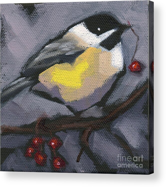 Bird Acrylic Print featuring the painting SOLD Thanks-Giving Bird by Nancy Parsons