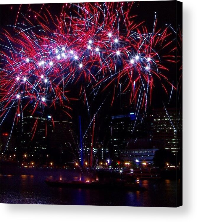 Rosefestival Acrylic Print featuring the photograph Some More Cool Fireworks From The Rose by Mike Warner