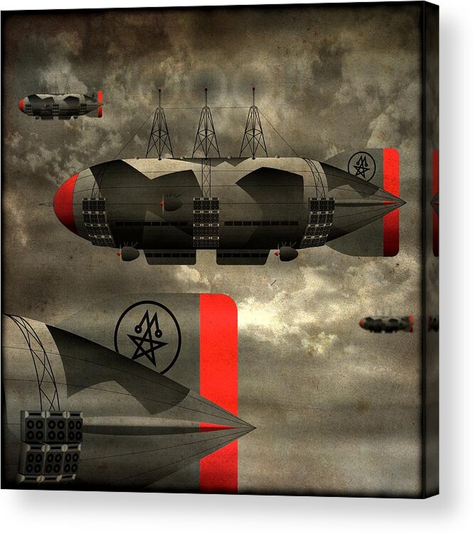 Airship Acrylic Print featuring the digital art Sound Zeppelins by Milton Thompson