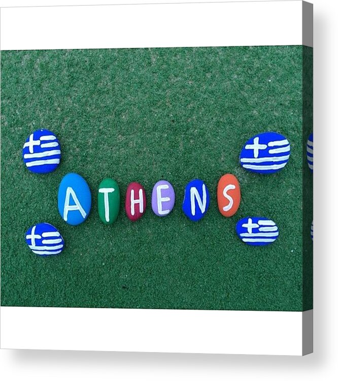 Stones Acrylic Print featuring the photograph Souvenir Of Athens On Stones by Adriano La Naia