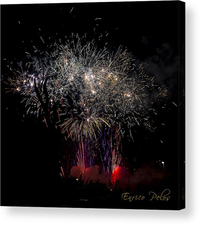 Fireworks Acrylic Print featuring the photograph Sparkled Colors by Enrico Pelos